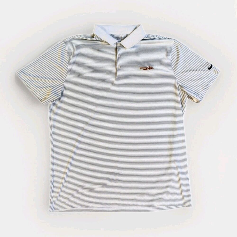 Nike FSU Seminoles Dri Fit Striped Polo Shirt Men's Size XL Florida State Golf